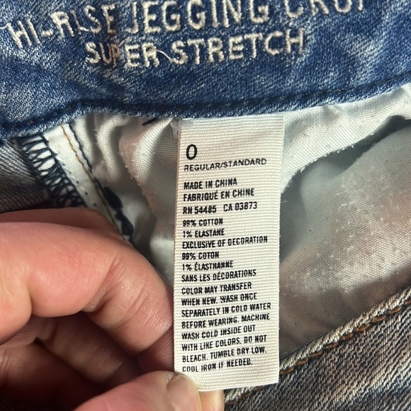 American Eagle Hi-Rise Jegging Crop Super Stretch Size 0 - Picture 11 of 14